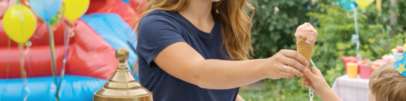 Kleine ijskar voor een kinderverjaardag
