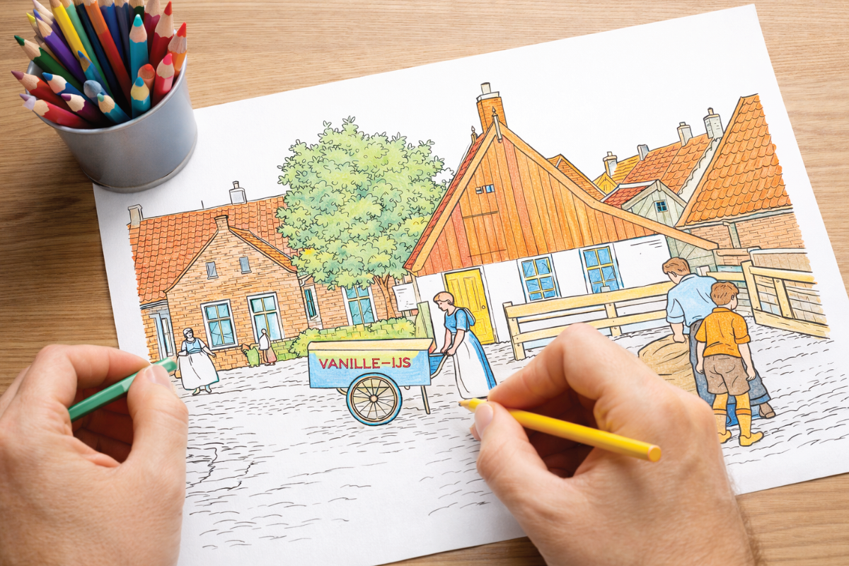 Kleurplaat ijskar van Jante